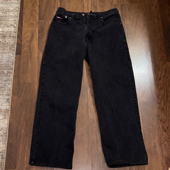 Vintage 90s wide leg black Men’s Tommy Hilfiger jeans 
32/32 - Picture 1 of 7